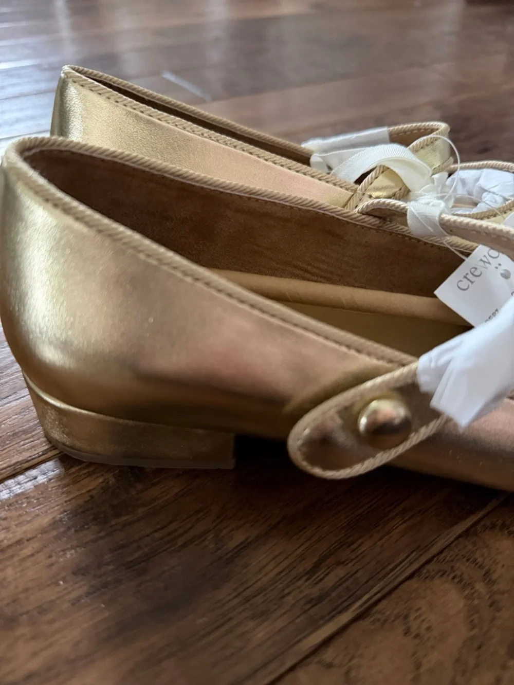 Crewcuts Girls' metallic low-heel Mary Janes in Gold size 3